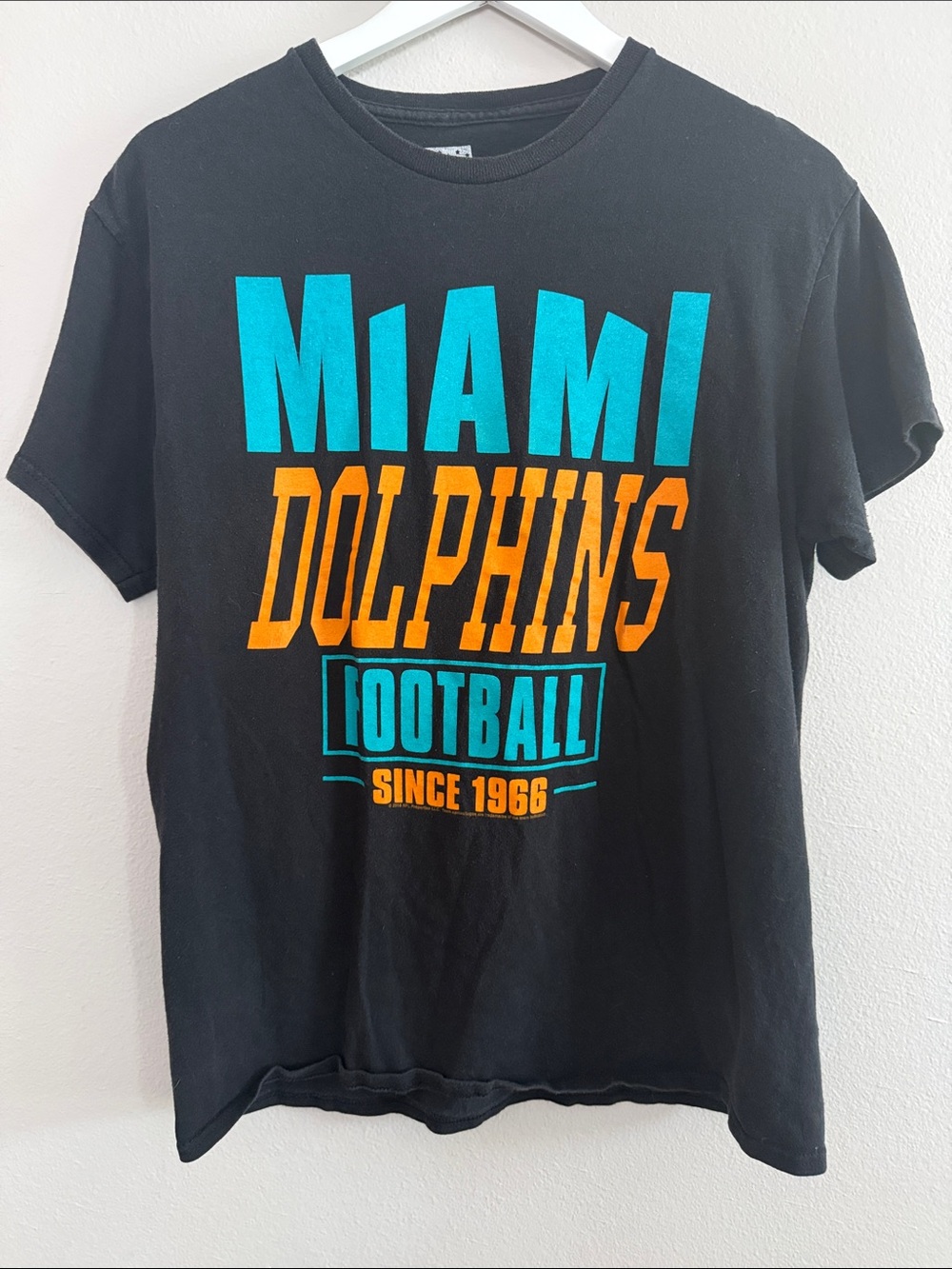 Junk Food Clothing Black Miami Dolphins Tee with Teal and Orange Graphics - Picture 1 of 5